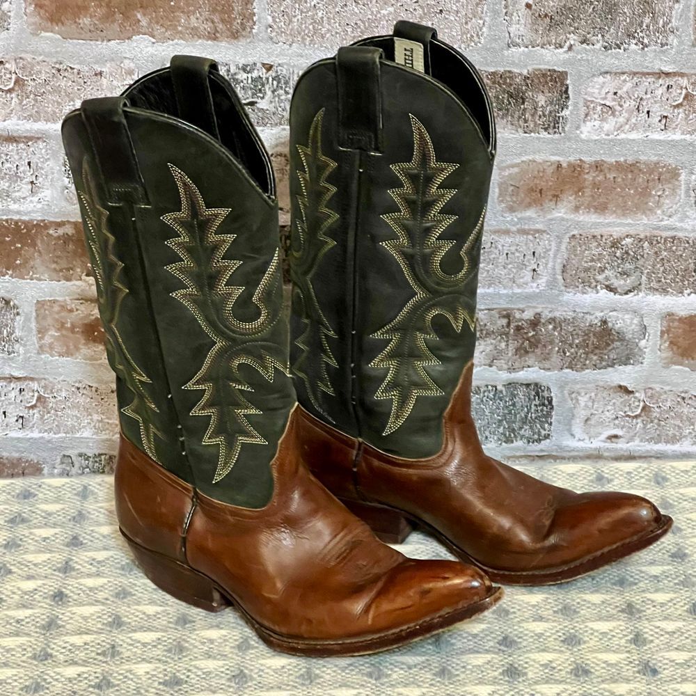 American Vintage Brown and Dark Green Heeled Boots